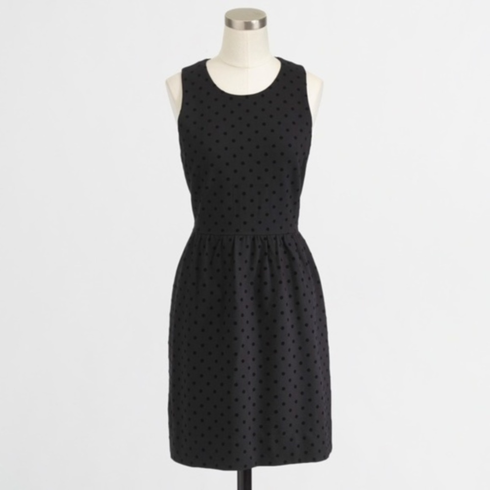 J. Crew Velvet Polkadot Sleeveless Babydoll Dress